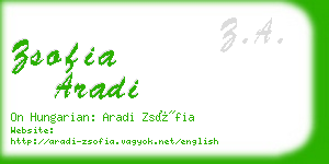 zsofia aradi business card